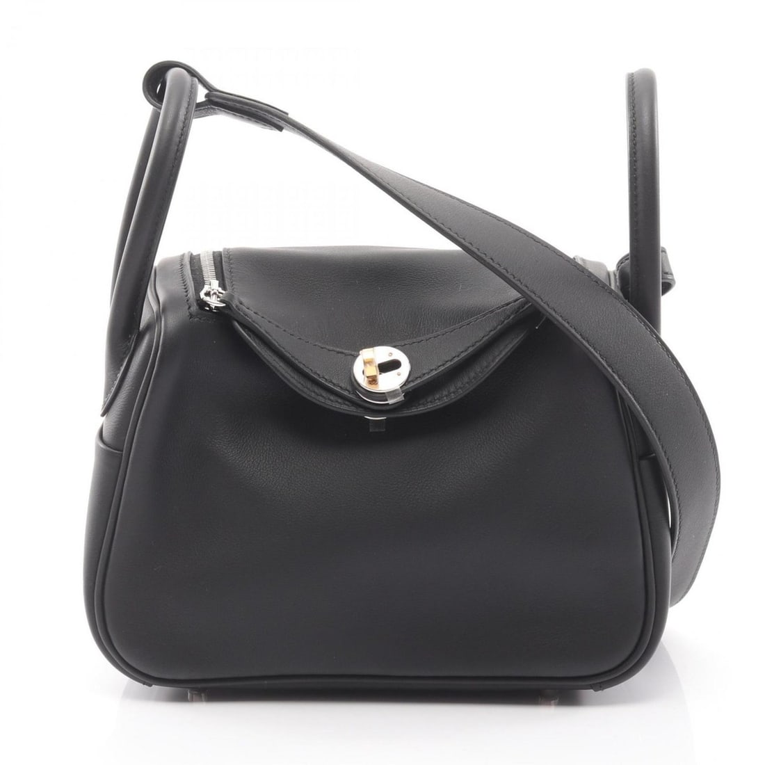 Hermes Hermès Lindy Mini Shoulder Bag/Handbag in Leather, Swift Women's, Black (1 of 13)