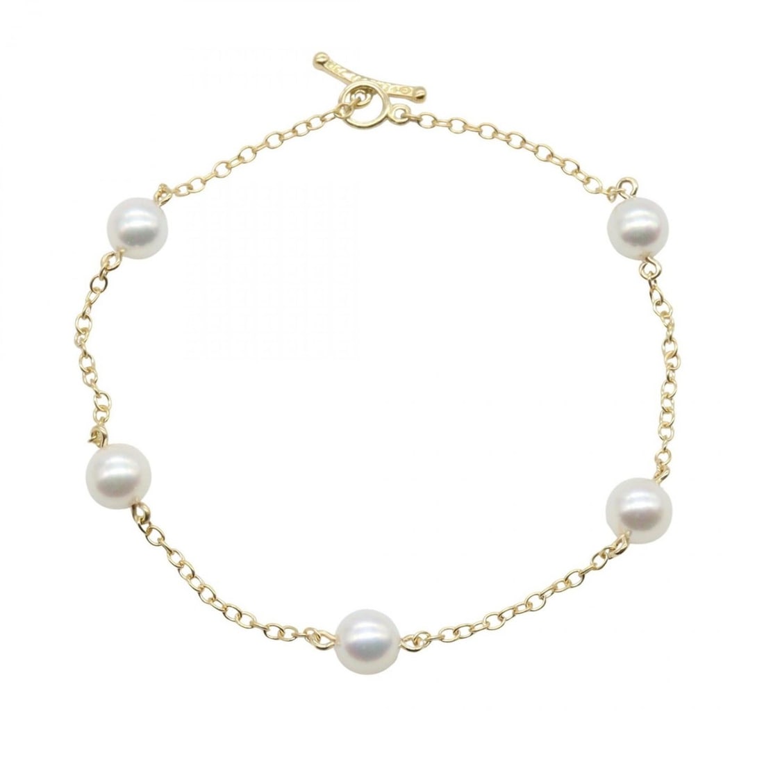 Tiffany & Co. By the Yard Station Pearl Bracelet, 18K Yellow Gold with Pearl, Women's, and White: --- Catalog ---Category: DesignType: Charm braceletColor: Gold, WhiteStone: PearlGender: WomenMaterial: Yellow gold (18K)Category: GeneralBrand: Tiffany--- Item List ---Section: ConditionRanking: Rank