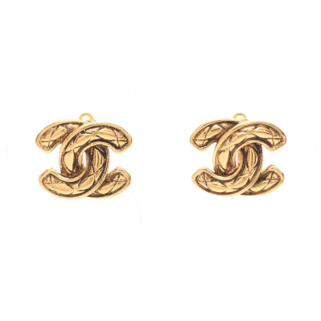 CHANEL Coco Mark Earrings, Gold Plated, Women's (1 of 10)