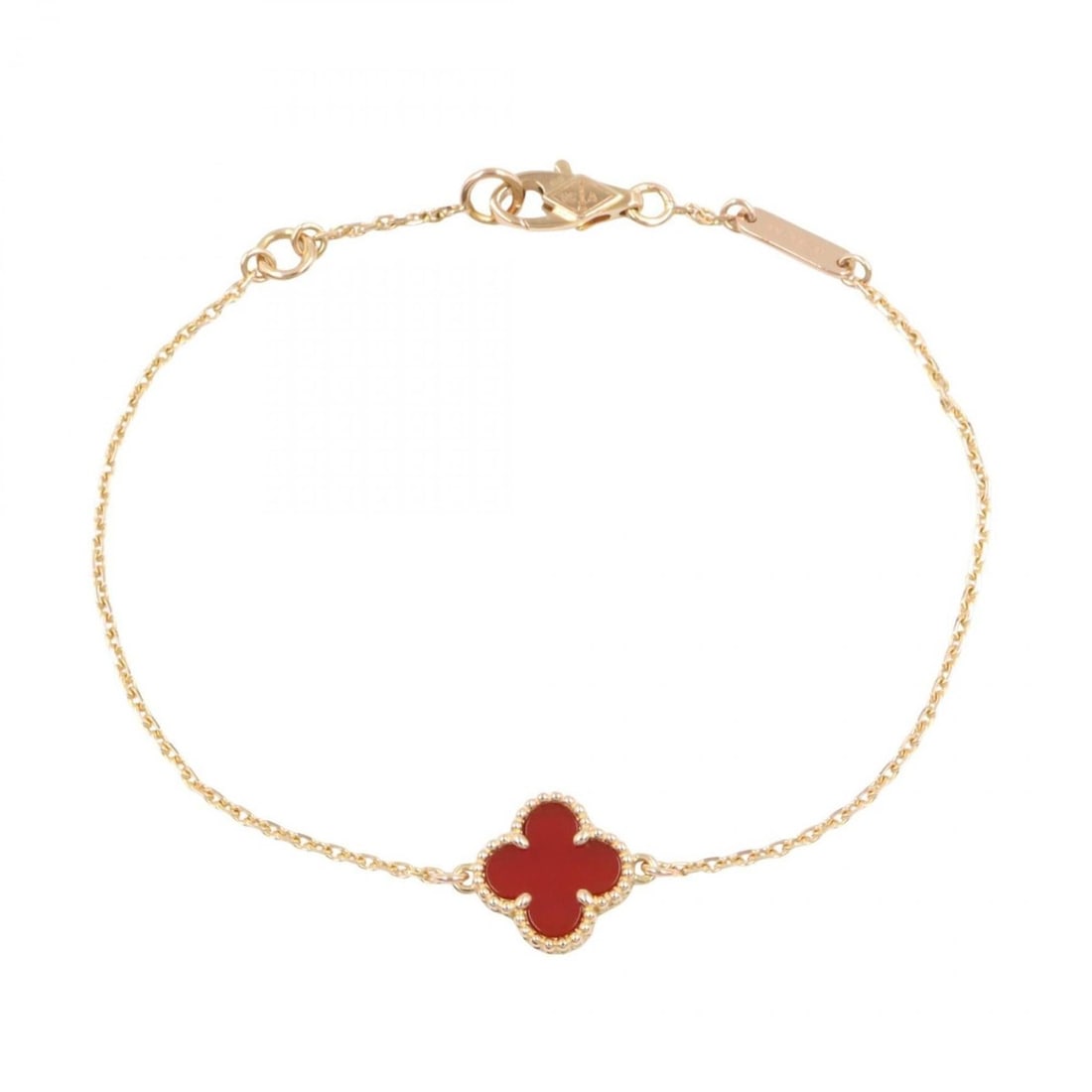 Van Cleef & Arpels Sweet Alhambra Bracelet with Carnelian, 18K Pink Gold, for Women, Gold and Red (1 of 16)
