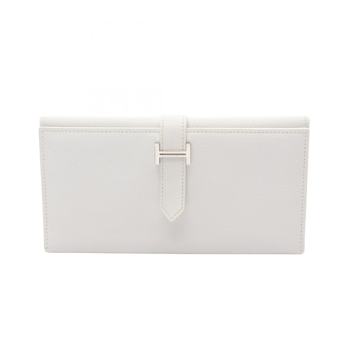 Hermes Hermès Bearn Dupli Tri-fold Long Wallet Leather Epsom Women's White (1 of 10)