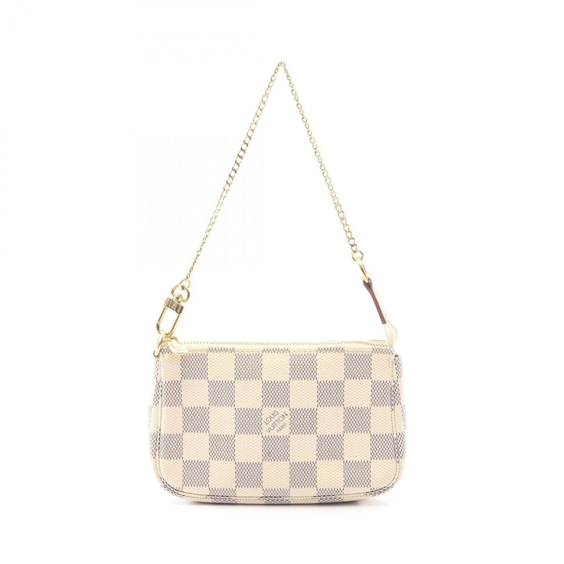 Louis Vuitton Mini Pochette Accessoires Handbag, Coated Canvas, Damier Azur, Women's, White, N58010: --- Catalog ---Category: SizeSize (HxWxD): 9.5cm x 14.5cm x 3cm / 3.74'' x 5.7'' x 1.18''Category: DesignType: Handbag, PochetteColor: WhiteGender: WomenMaterial: Coated canvas Category: GeneralMPN: N