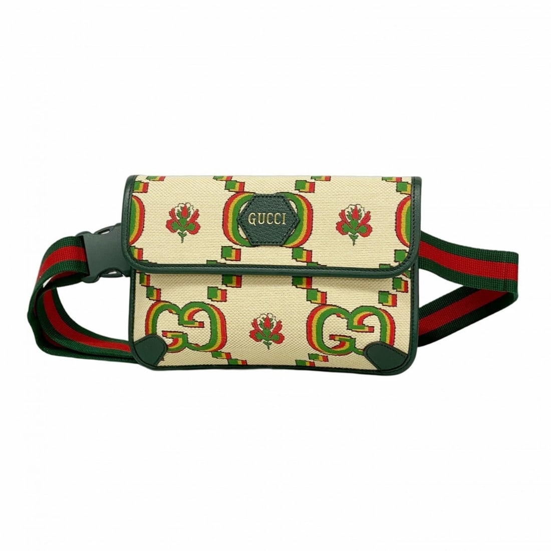 Gucci Waist Bag 493930 Canvas Leather Beige Green Champagne Men's Women's P2276764: --- Catalog ---Category: SizeSize (HxWxD): 17cm x 24cm x 3cm / 6.69'' x 9.44'' x 1.18''Category: DesignType: Fanny packColor: Beige, GreenGender: Men,WomenMaterial: Canvas , Leather Hardware Color: Ch