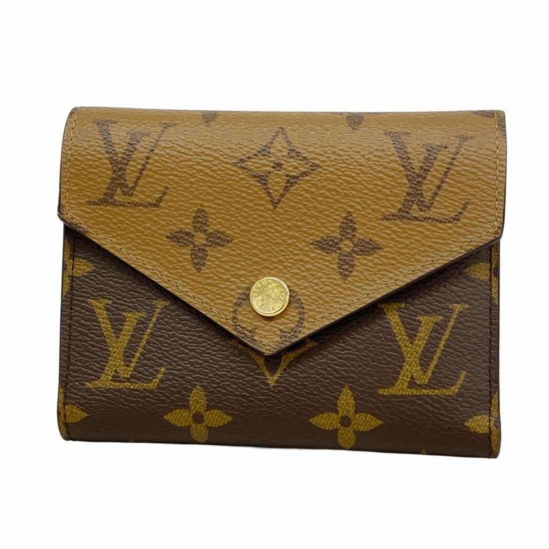 Louis Vuitton Monogram Reverse Tri-fold Wallet Victorine M81557 Brown Women's P2268995 (1 of 10)