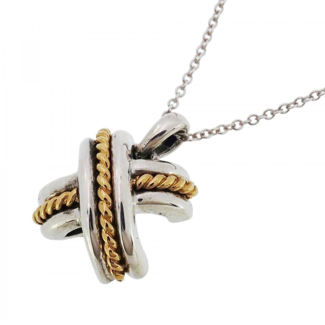 Tiffany Signature Necklace in 18K Yellow Gold and 925 Silver for Women: --- Catalog ---Category: SizePendant Size: 18.3mm x 14.1mm / 0.72'' x 0.55''Neck Circumference: 41.5 cm / 16.33''Category: DesignGender: WomenMaterial: Silver 925, Yellow gold (18K)Necklace Type: Neck