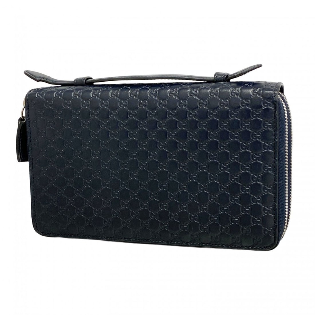 Gucci Micro Guccissima Long Wallet 449246 Leather Navy Men's (1 of 17)