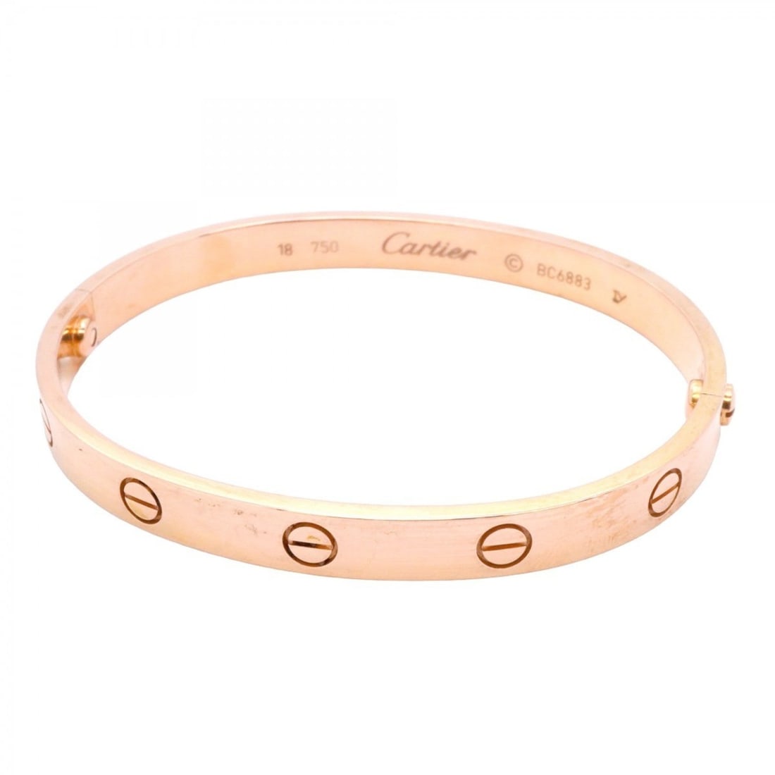 Cartier Love Bracelet Bangle in 18K Pink Gold for Women: --- Catalog ---Category: SizeLength: 17cm / 6.69''Category: DesignType: BangleGender: WomenMaterial: Pink gold (18K)Category: GeneralBrand: Cartier--- Item List ---Section: ConditionRanking: Rank AB U