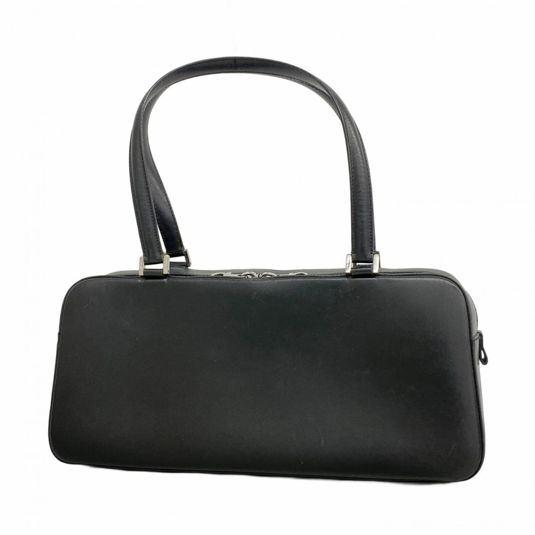 Salvatore Ferragamo Gancini Leather Handbag, Black, Women's (1 of 17)