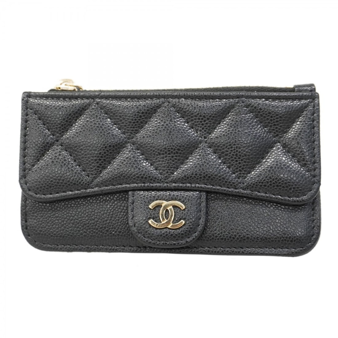 Chanel Wallet/Coin Case Matelasse Caviar Leather Black Women's (1 of 9)