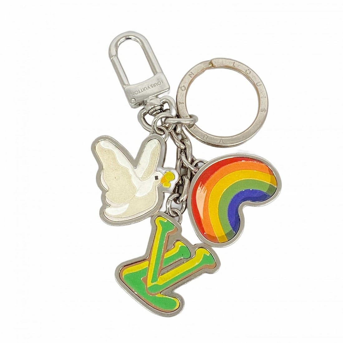 Louis Vuitton Porte-Clés LV Good Vibes Keychain M00959 Silver Multicolor Women's (1 of 10)