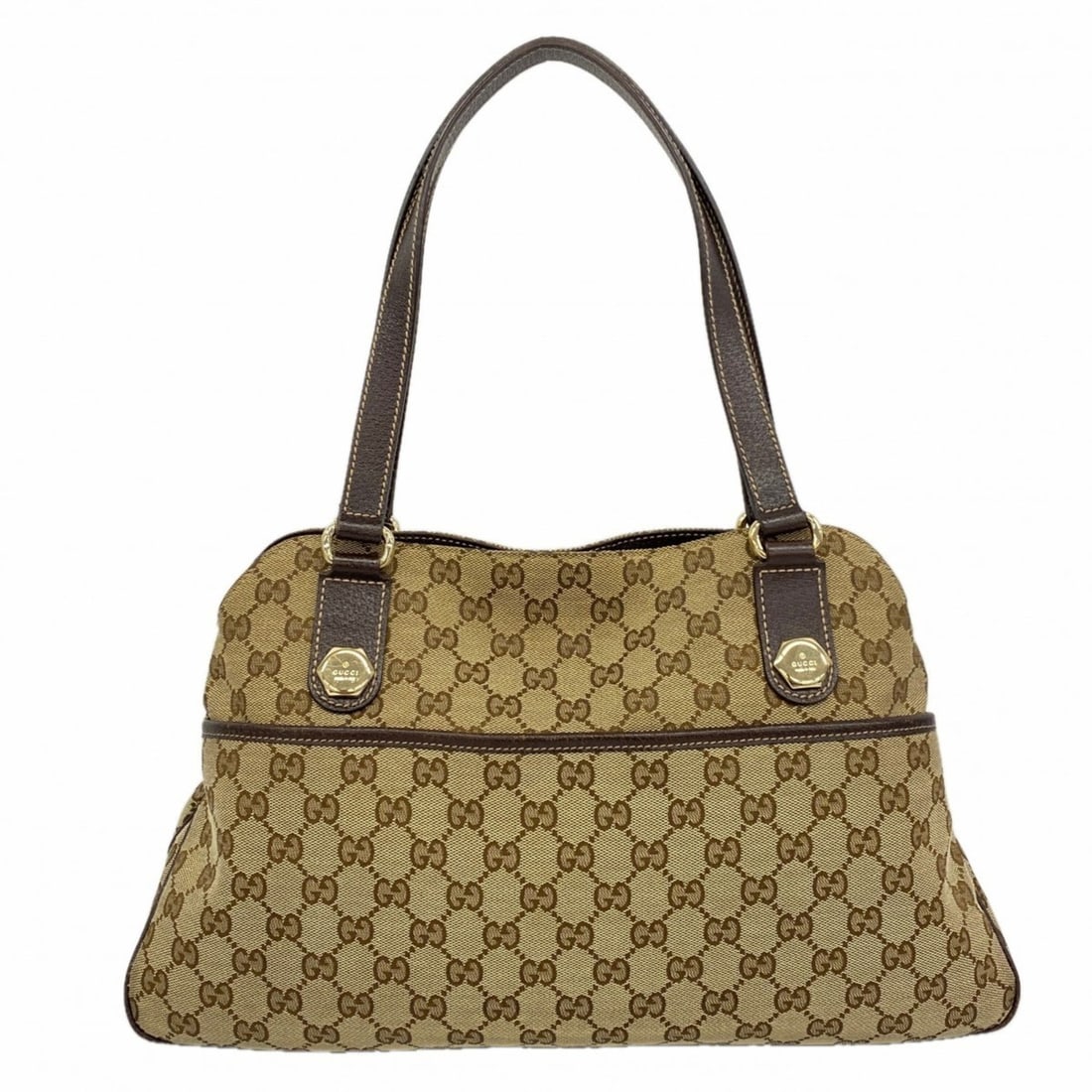 Gucci GG Canvas Tote Bag 163288 Brown Champagne Women's (1 of 12)