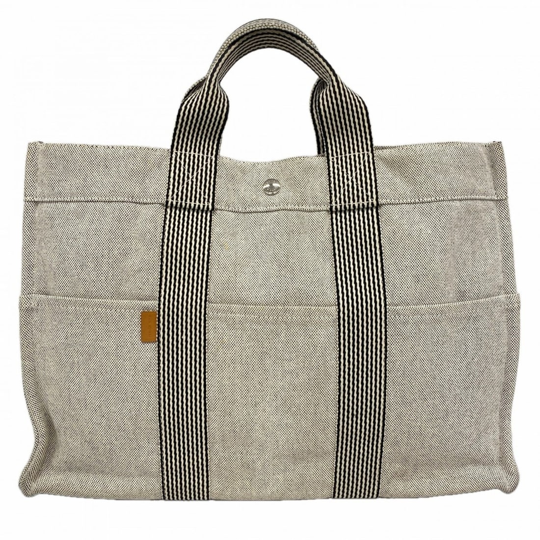 Hermes Hermès New Foule MM Tote Bag, Canvas, Gray, Men's and Women's (1 of 11)