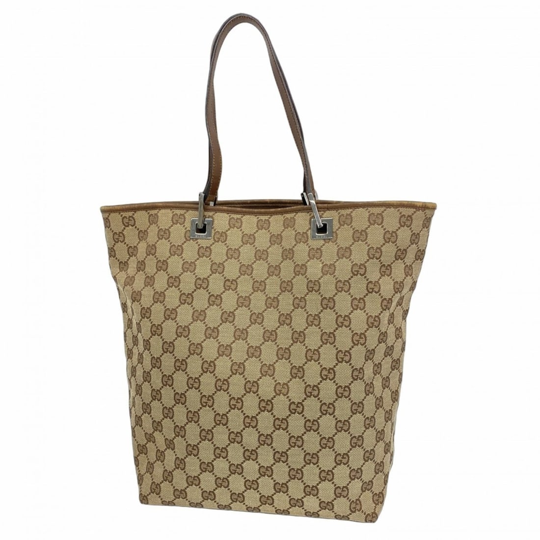 Gucci Tote Bag GG Canvas 31243 Beige Brown Women's: --- Catalog ---Category: SizeSize (HxWxD): 32cm x 24cm x 11cm / 12.59'' x 9.44'' x 4.33''Category: DesignType: Tote bagColor: Beige, BrownGender: WomenMaterial: Canvas Hardware Color: SilverCategory: