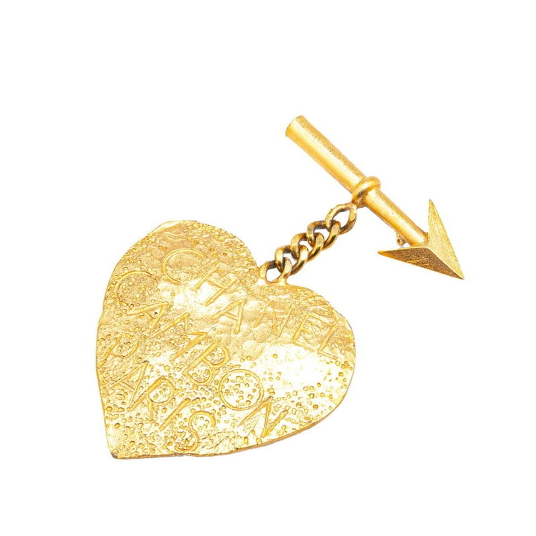 Chanel Heart Arrow Brooch Gold Plated Women's CHANEL (1 of 10)