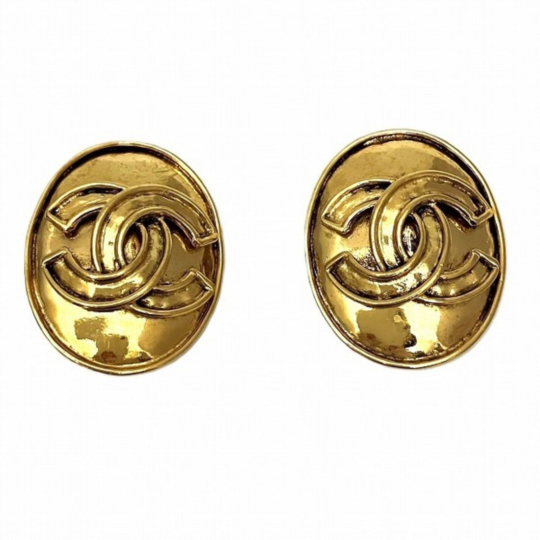 CHANEL Coco Mark Gold Oval Earrings for Women (1 of 10)