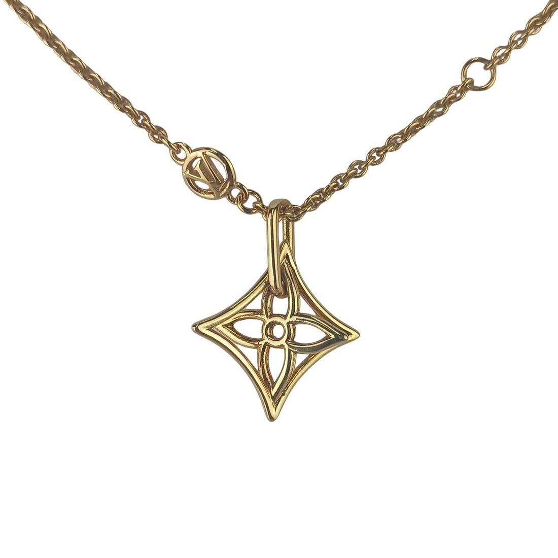 LOUIS VUITTON Collier LV Twiggy Pointed Flower Necklace M00980 Gold Metal Women's (1 of 10)