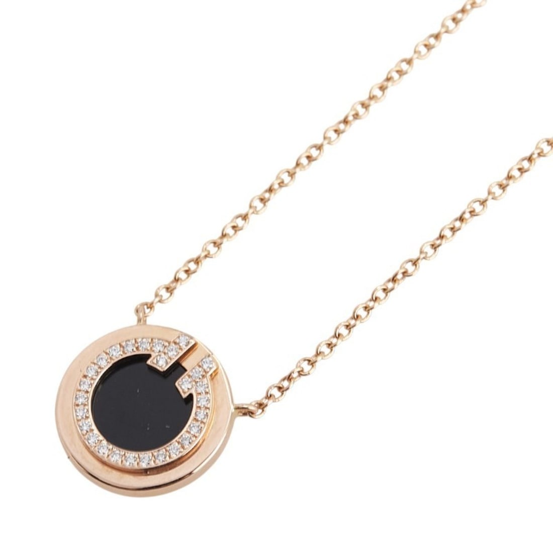Tiffany T Two Circle Necklace in Gold and Black 18K PG Pink with Onyx. Women's. TIFFANY & Co. (1 of 13)