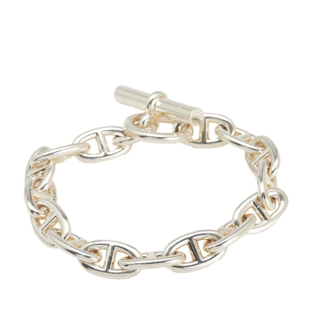 Hermes Hermès Chaine d'Ancre GM 15-link bracelet in SV925 silver for men: --- Catalog ---Category: SizeWidth: 1cm / 0.39''Length: 20cm / 7.87''Weight: 76.3g / 2.69oz.Total Length: 23.5cm / 9.25''Category: DesignType: Charm braceletColor: SilverGender: MenMaterial: Silver 92