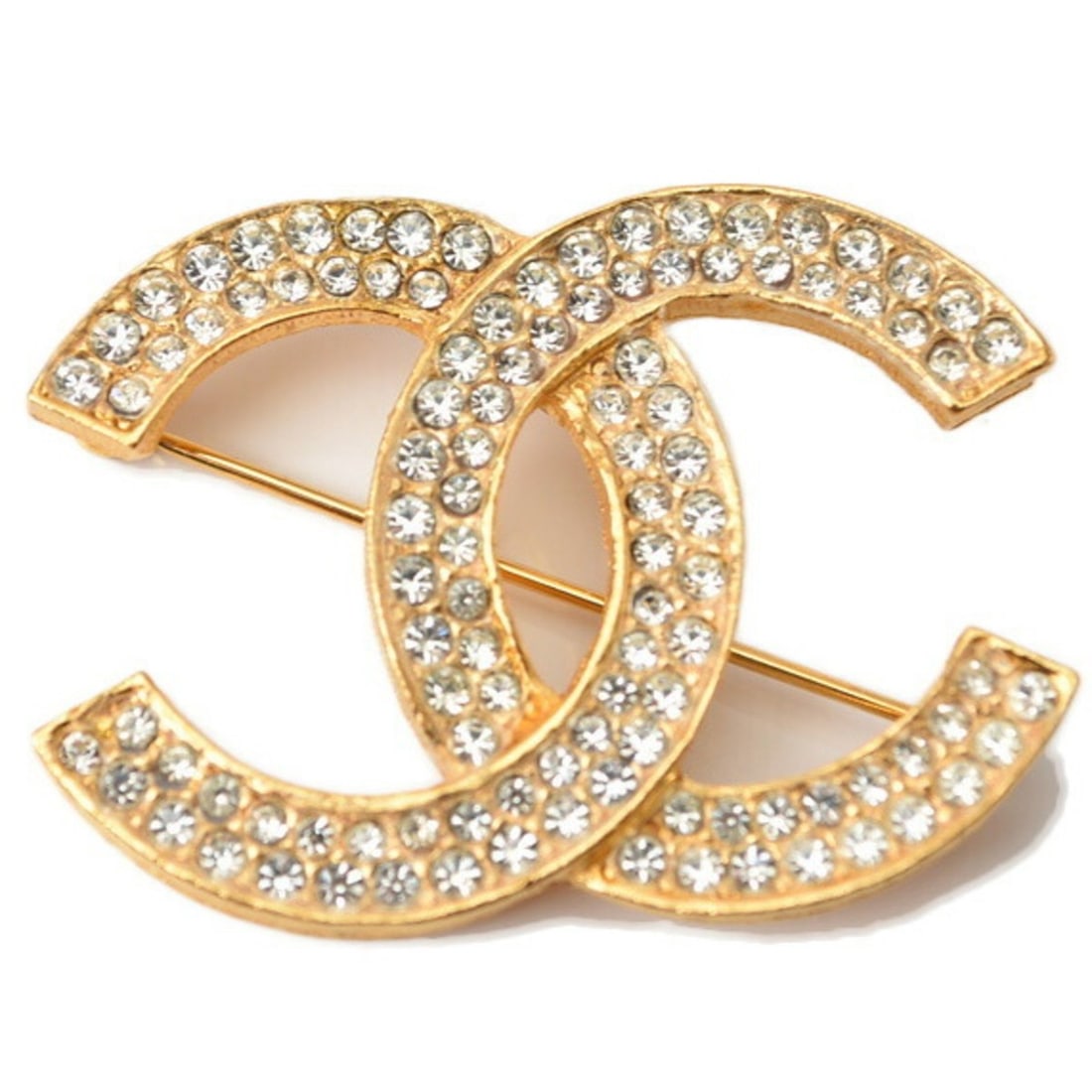 CHANEL Brooch Pin Coco Mark Rhinestone Gold: --- Catalog ---Category: SizeSize (HxWxD): 4.4cm x 5.9cm / 1.73'' x 2.32''Category: DesignType: Pin broochColor: GoldStone: RhinestoneGender: WomenCategory: GeneralBrand: ChanelCountry of Origin:
