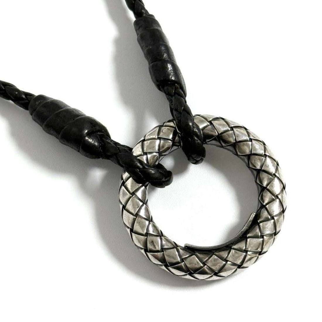 Bottega Veneta Men's Intrecciato Pendant Necklace (1 of 10)