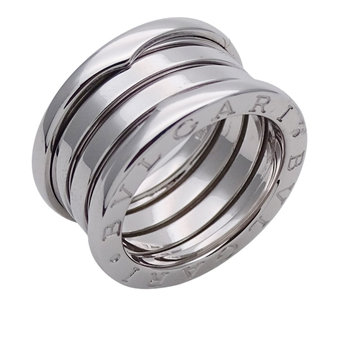 BVLGARI Ring for Women and Men, Brand 750WG B-zero1 B-zero One 3-Band White Gold #49 Approx. Size 9: --- Catalog ---Category: SizeJP Size: 9US Size: 5Category: DesignType: Band ringColor: White goldGender: Men,WomenMaterial: White gold (18K)Category: GeneralBrand: BvlgariCountry of Origin: Italy--- I