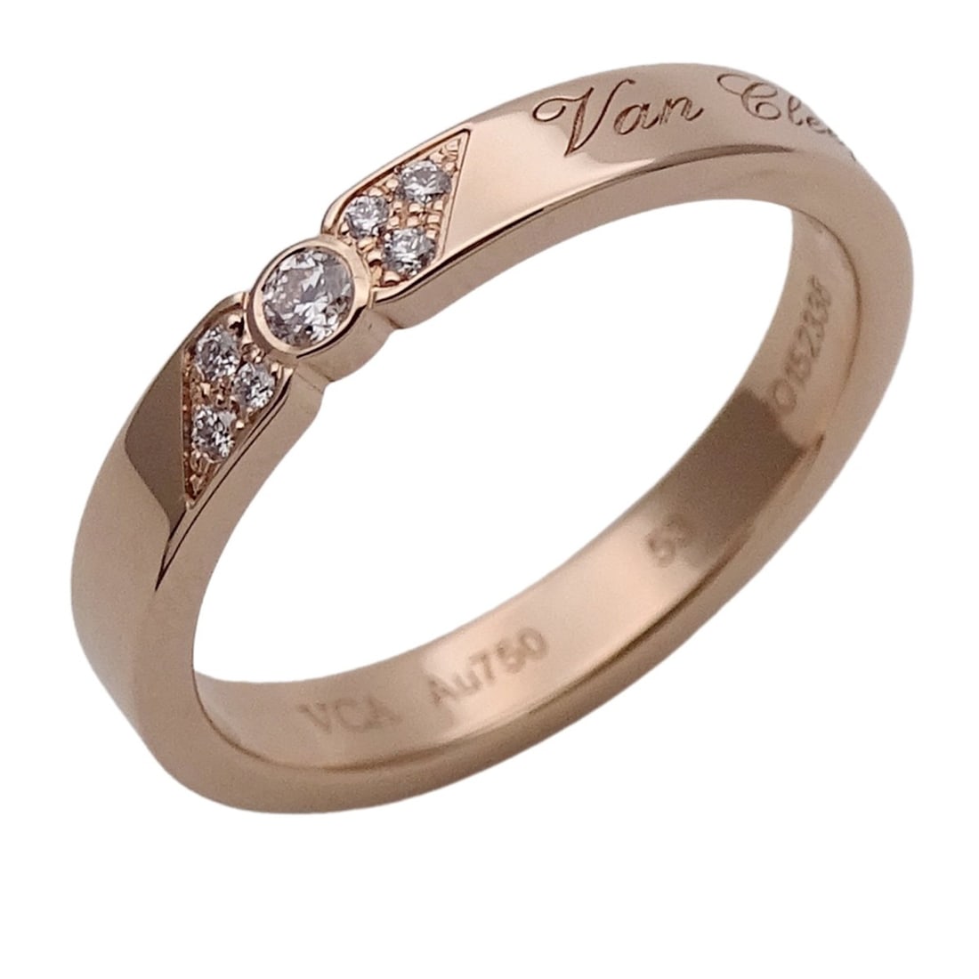 Van Cleef & Arpels Women's Ring Brand 750PG Diamond Toujours Senior Tulle Etoile Marriage Pink Gold: --- Catalog ---Category: SizeUS Size: 6.5Brand Size: 53Category: DesignType: Band ringColor: Pink goldStone: DiamondGender: WomenMaterial: Pink gold (18K)Category: GeneralMPN: VCARP7RE53Brand: Van Cle