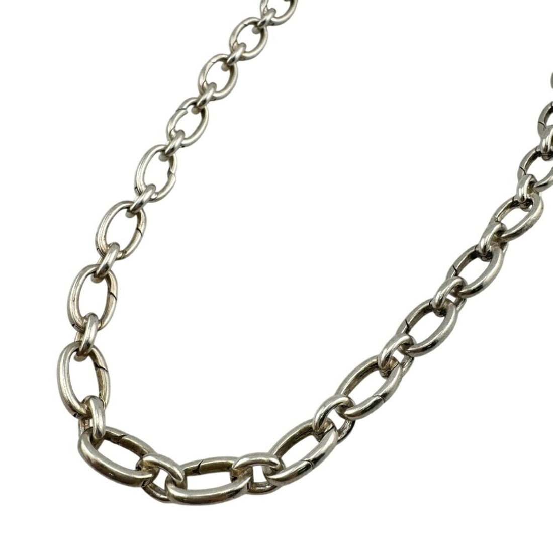 TIFFANY & Co. Tiffany Clasping Link Necklace Chain Silver Unisex (1 of 11)