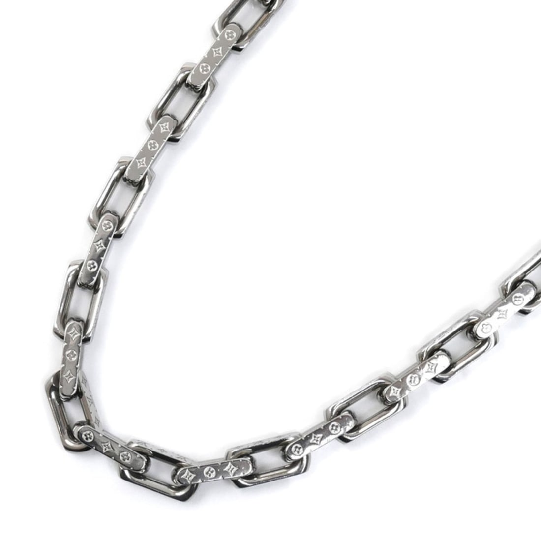 LOUIS VUITTON Louis Vuitton Metal Collier Chain Monogram Necklace M00307 54cm Men's (1 of 18)