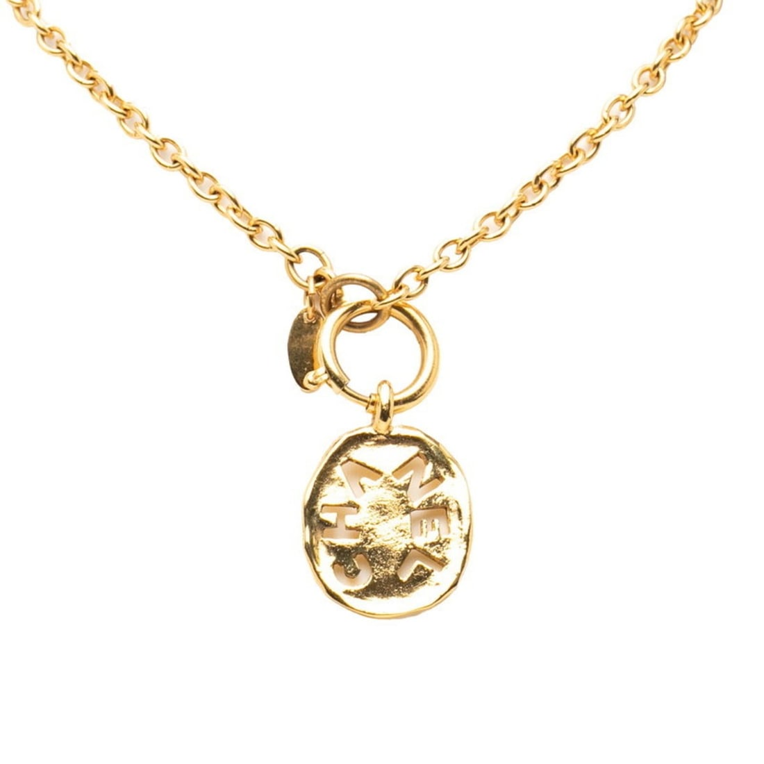 Chanel logo necklace, gold plated, for women. (1 of 11)
