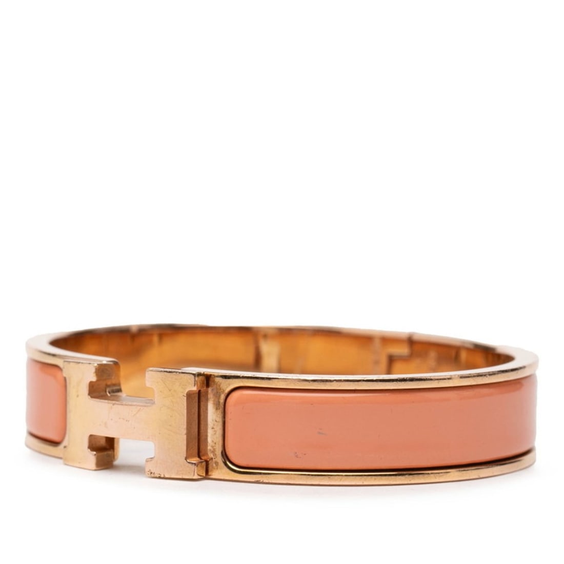 Hermes Hermès Click H PM Bracelet in Gold with Pink Plated Enamel for Women (1 of 20)