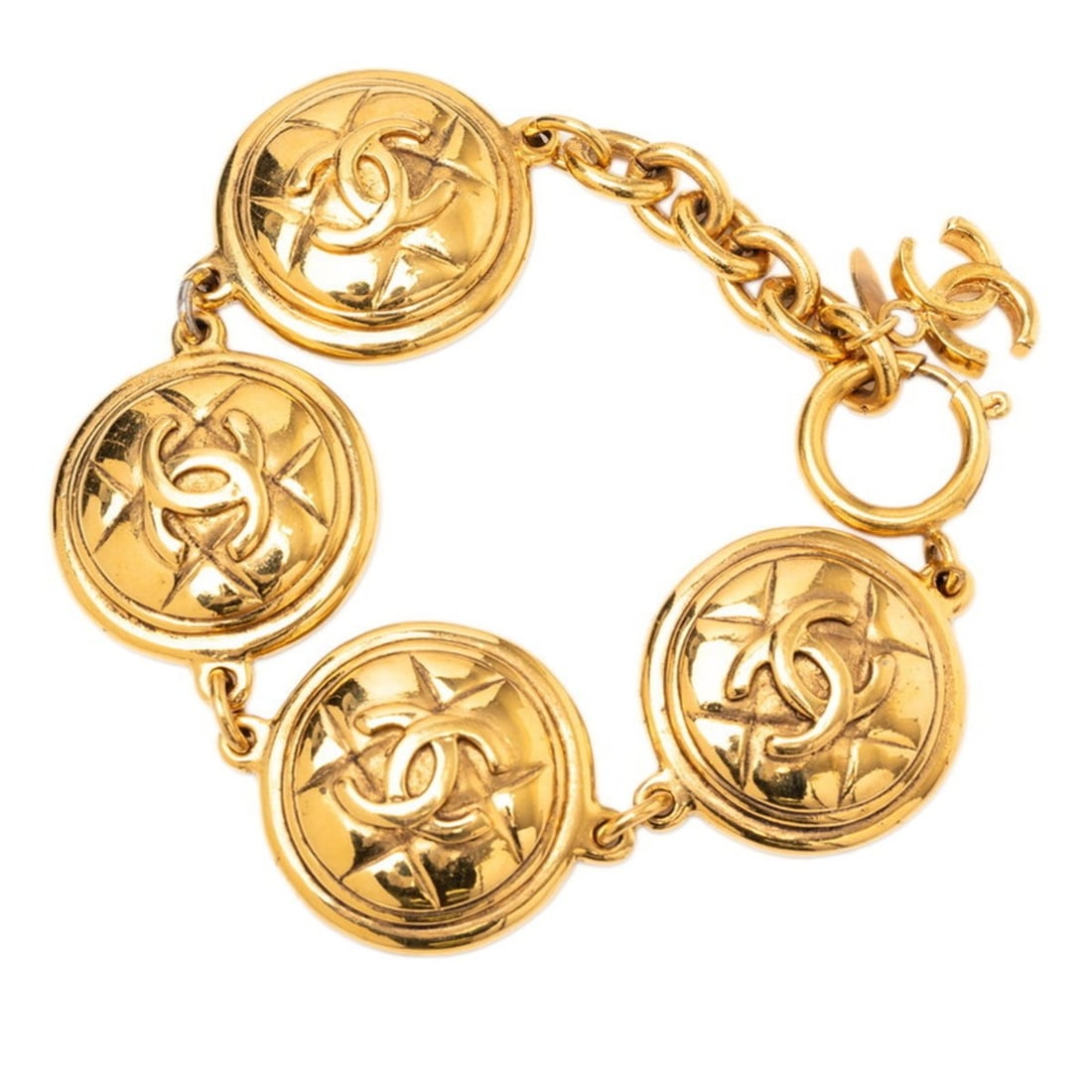 Chanel Coco Mark Matelasse Bracelet, Gold Plated, Women's, CHANEL (1 of 10)