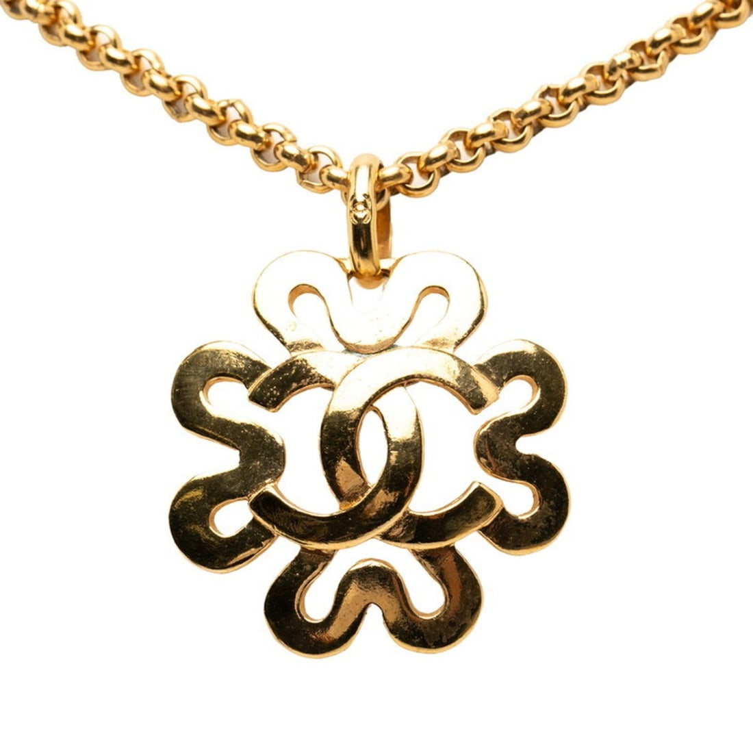 CHANEL Coco Mark Vintage Necklace Gold Plated Women's (1 of 19)