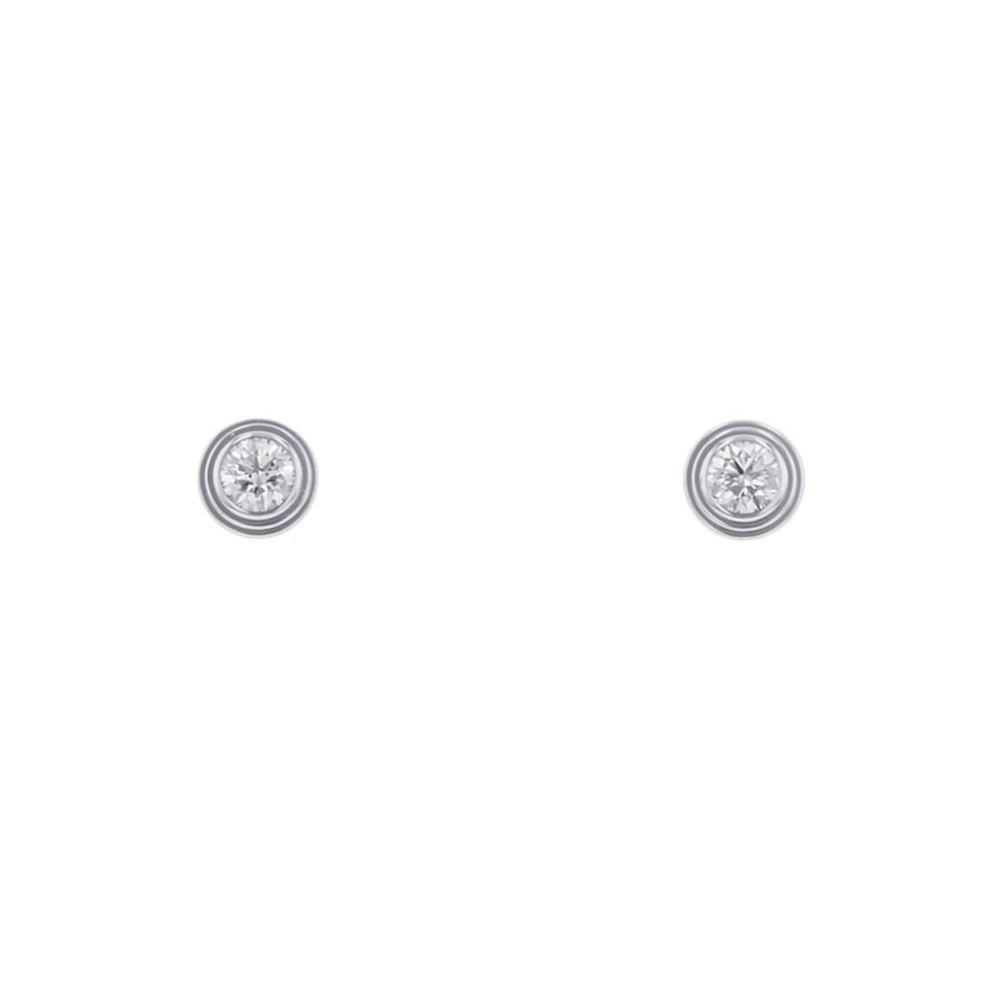 Cartier D'Amour Earrings, XS, 2 Diamonds, 0.08ct Total, 18K White Gold, B8301213 (1 of 13)