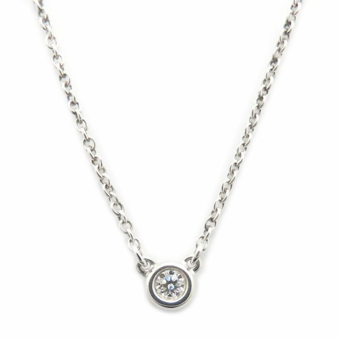 TIFFANY & Co. Tiffany By the Yard Necklace with 1 Diamond, Elsa Peretti, SV925, Women's, 295022: --- Catalog ---Category: SizeWeight: 1.6g / 0.05oz.Diameter: 4.1mm / 0.16''Neck Circumference: 41.5 cm / 16.33''Category: DesignStone: DiamondGender: WomenMaterial: Silver 925Necklace Type: