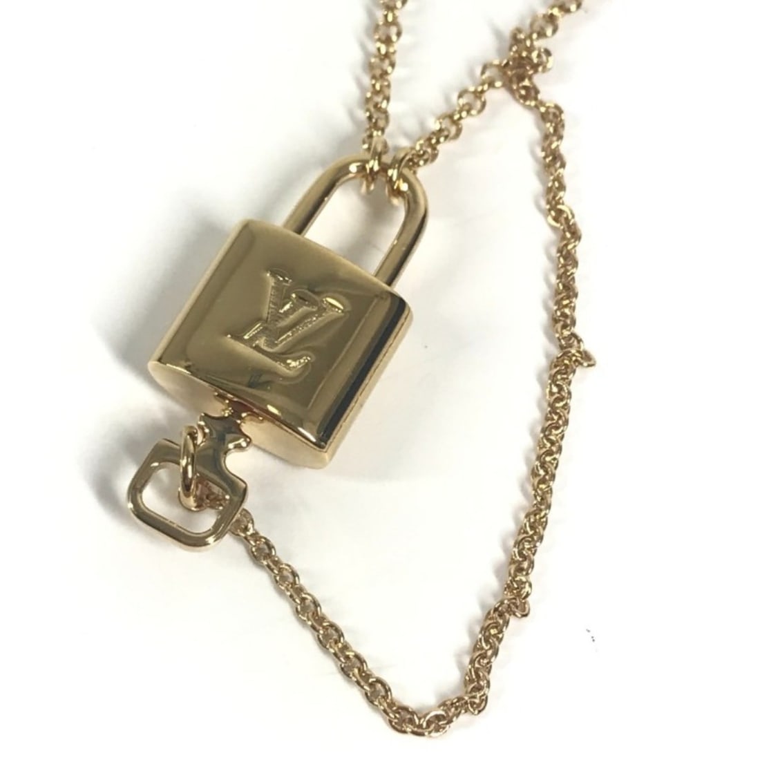 LOUIS VUITTON M00567 Cadena Logo Collier LV Rocky Chain Necklace, Accessory, Metal, Women's, Gold (1 of 14)