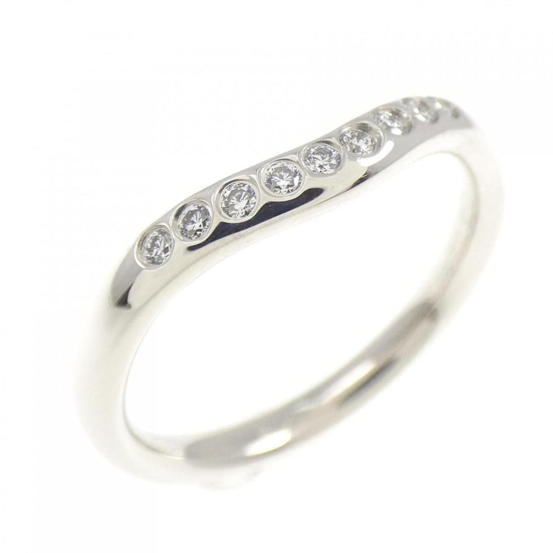 Tiffany Curved 9P Ring: --- Catalog ---Category: SizeJP Size: 8.0US Size: 4.5Category: DesignType: Band ringStone: DiamondGender: WomenMaterial: Platinum 950Category: GeneralMPN: 60016941Brand: Tiffany--- Item List ---Sectio