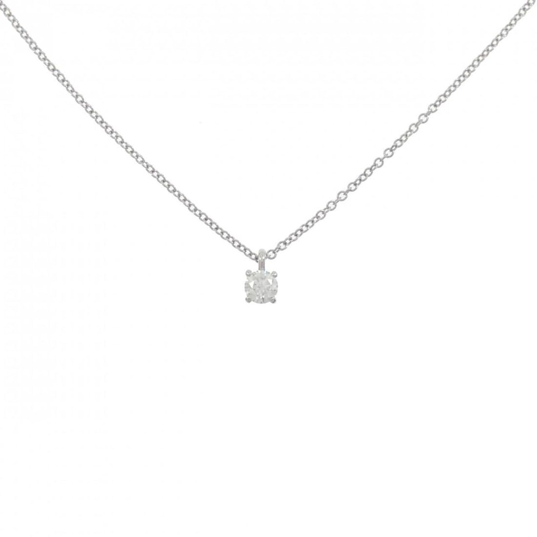 Tiffany Solitaire Necklace: --- Catalog ---Category: SizePendant Size: 6.1mm x 3.6mm / 0.24'' x 0.14''Neck Circumference: 40 cm / 15.74''Category: DesignColor: SilverGender: WomenMaterial: Platinum 950Pendant Type: PendantNeckla