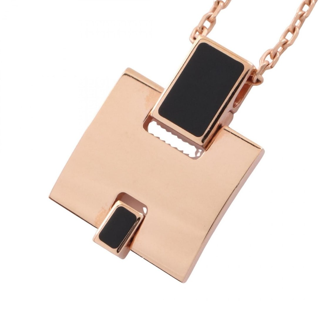 Hermes Hermès EILEEN Necklace, Gold-Plated, Women's, Black: --- Catalog ---Category: SizePendant Size: 22mm x 16mm / 0.86'' x 0.62''Neck Circumference: 46 cm - 51 cm / 18.11'' - 20.07''Category: DesignColor: Black, GoldGender: WomenMaterial: Gold
