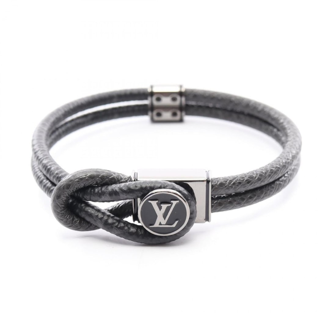 Louis Vuitton Loop It Bracelet in Monogram Eclipse Leather and Stainless Steel, Men's, Black: --- Catalog ---Category: DesignType: Charm braceletColor: BlackGender: MenMaterial: Monogram Eclipse, Stainless steelCategory: GeneralBrand: Louis Vuitton--- Item List ---Section: ConditionRanking: Ra