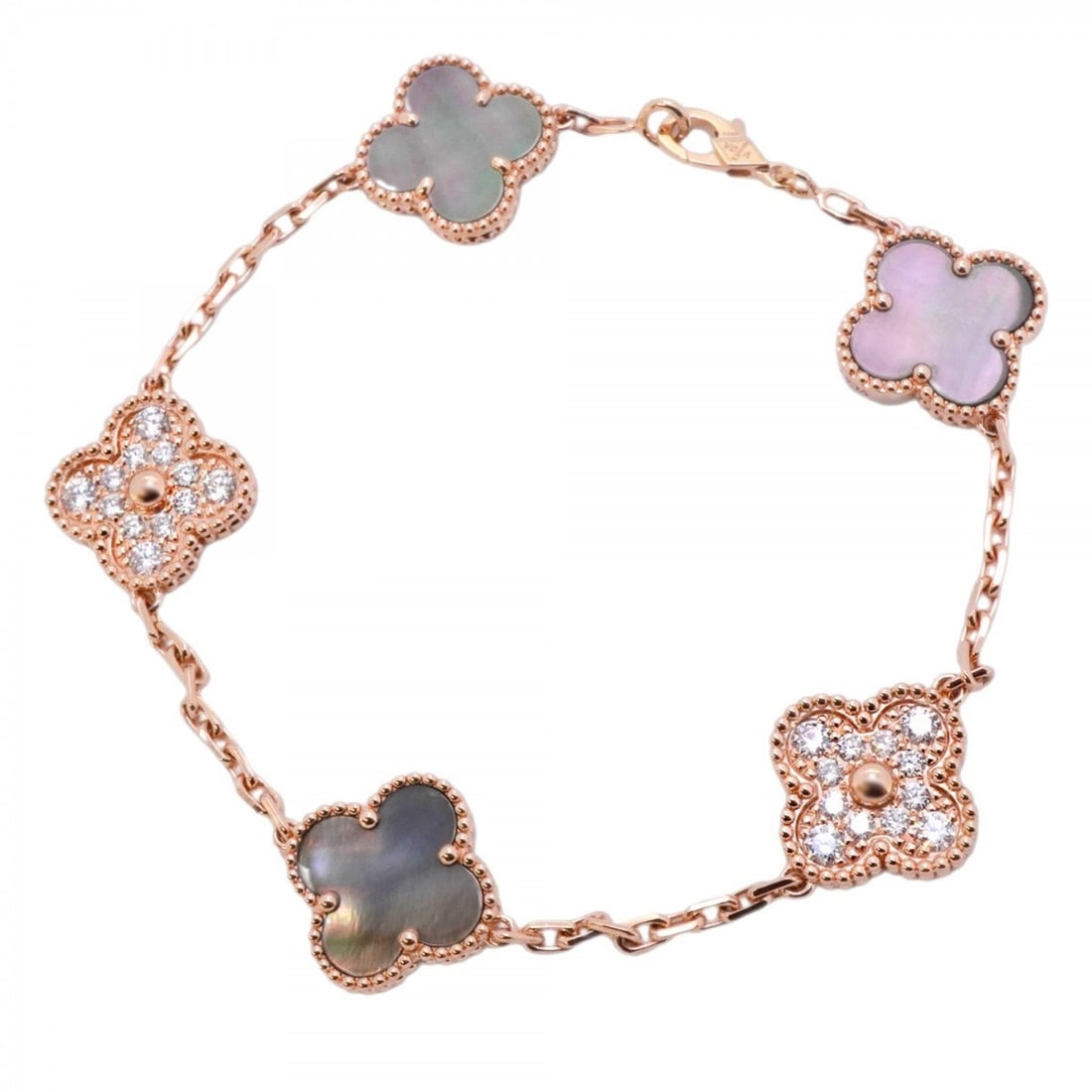 Van Cleef & Arpels Alhambra Bracelet in 18KPG Pink Gold with Diamonds and Gray Shell for Women (1 of 11)