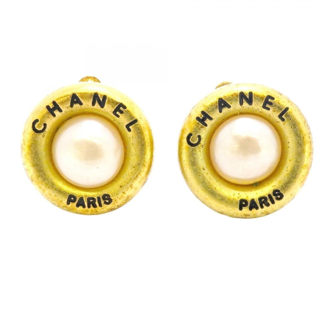 Chanel Circle Earrings with GP Plated Faux Pearls in Gold for Women (1 of 19)
