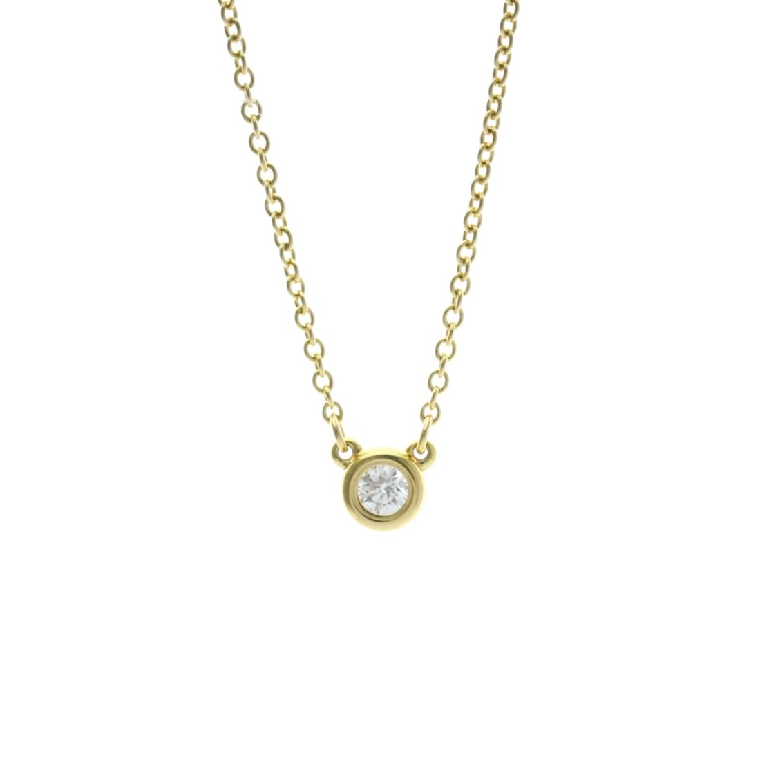 Tiffany Diamonds By The Yard Yellow Gold (18K) Diamond Men,Women Fashion Pendant Necklace (Gold): --- Catalog ---Category: SizeWeight: 2g / 0.07oz.Pendant Size: 0.45mm x 0.45mm / 0.01'' x 0.01''Neck Circumference: 36 cm / 14.17''Category: DesignColor: GoldMetal: GoldStone: DiamondStyle: