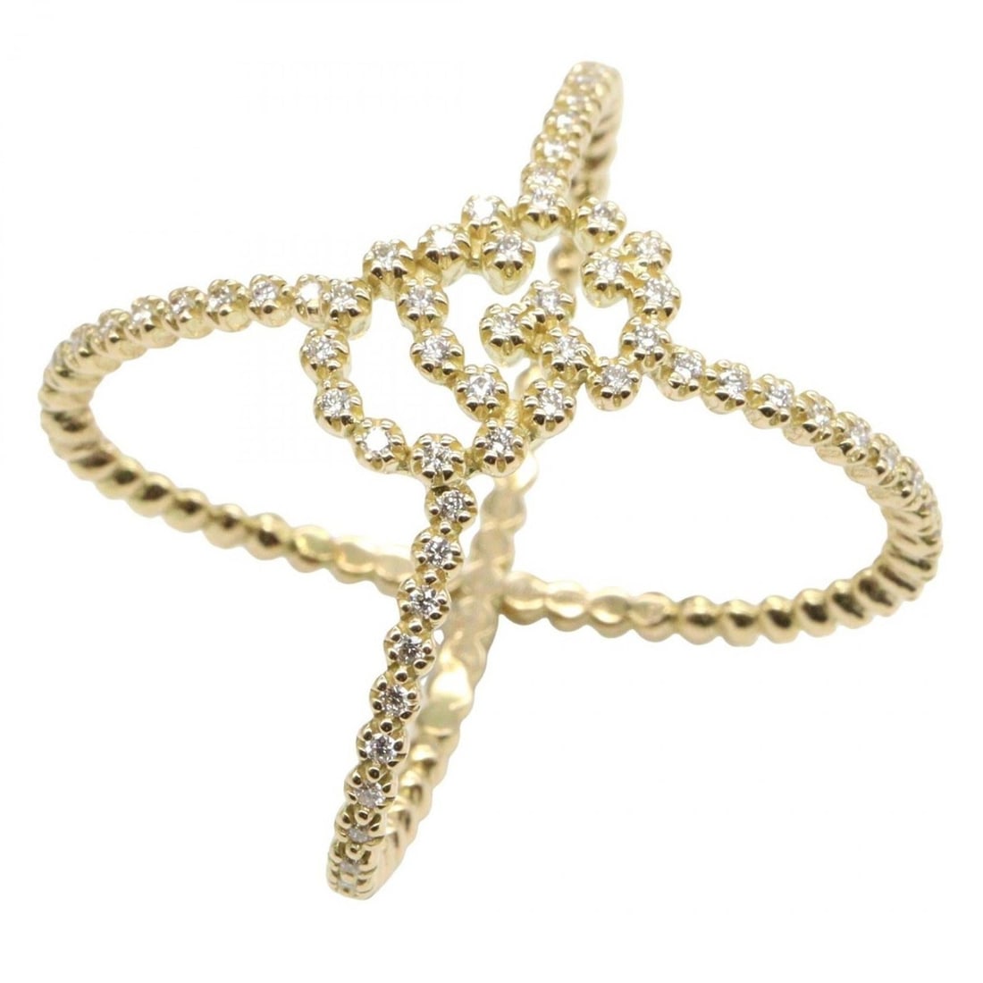 Gucci GG Running Ring, 18K Yellow Gold with Diamonds, Men's and Women's, Clear: --- Catalog ---Category: SizeJP Size: 7US Size: 4Category: DesignType: Band ringColor: Clear, Yellow goldGender: Men,WomenMaterial: Yellow gold (18K)Category: GeneralBrand: Gucci--- Item List