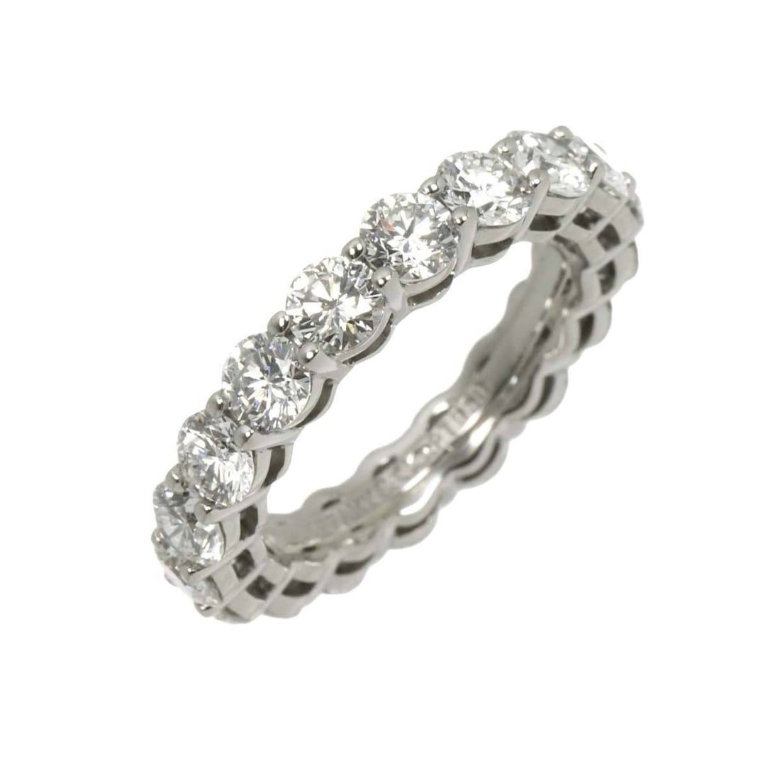Tiffany & Co. Forever Embrace Diamond Ring, Size 9, Full Diamond, 3.7mm Wide, Platinum: --- Catalog ---Category: SizeJP Size: 9US Size: 5Category: DesignType: Band ringGender: WomenMaterial: Platinum 950Category: GeneralBrand: Tiffany--- Item List ---Section: ConditionRanking: Rank SA Us
