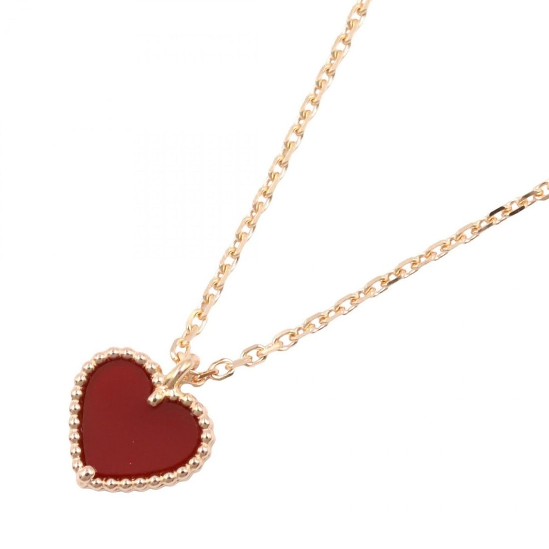 Van Cleef & Arpels Sweet Heart Pendant Carnelian Necklace Jewelry in 18K Pink Gold (VCARN59N00) for: --- Catalog ---Category: SizePendant Size: 8mm x 8mm / 0.31'' x 0.31''Neck Circumference: 38 cm - 40 cm / 14.96'' - 15.74''Category: DesignColor: Pink gold, Red colorGender: WomenMaterial: Pink gold