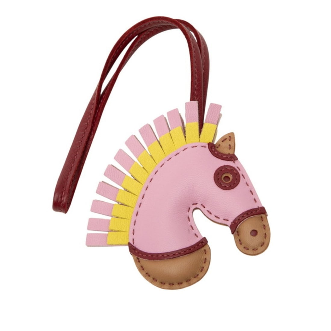 Hermès GG Camaieu bag charm keychain in Mauve Silvestre, Chai, Lime, Rouge Grenat, and Anjou Milo.: --- Catalog ---Category: SizeSize (HxWxD): 240.00mm x 80.00mm / 9.45'' x 3.15''Category: DesignType: Handbag charmColor: Lime, Rouge GrenatGender: WomenMaterial: Agneau MiloCategory: GeneralBrand: Her