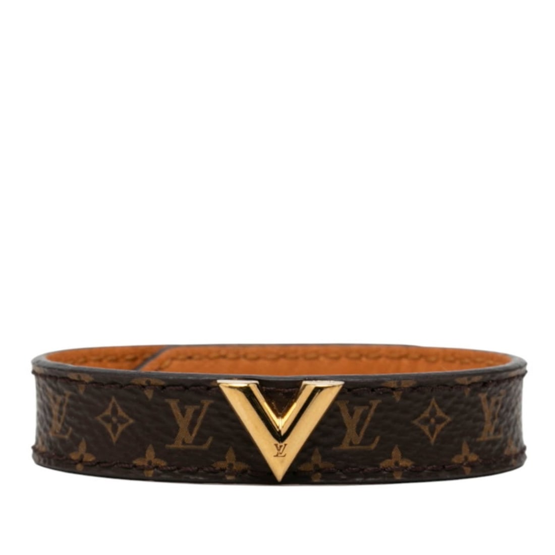 Louis Vuitton Monogram Essential V Bracelet, Size 17, M6042G, Brown Gold Plated, Women's, LOUIS (1 of 11)