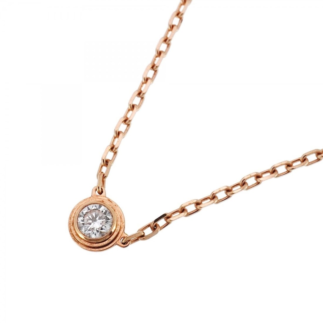 Cartier Amour Necklace, Small, 1PD, 18KPG Pink Gold with Diamonds, Women's: --- Catalog ---Category: SizePendant Size: 4.4mm x 5.4mm / 0.17'' x 0.21''Neck Circumference: 38 cm - 41 cm / 14.96'' - 16.14''Category: DesignStone: DiamondGender: WomenMaterial: Pink gold