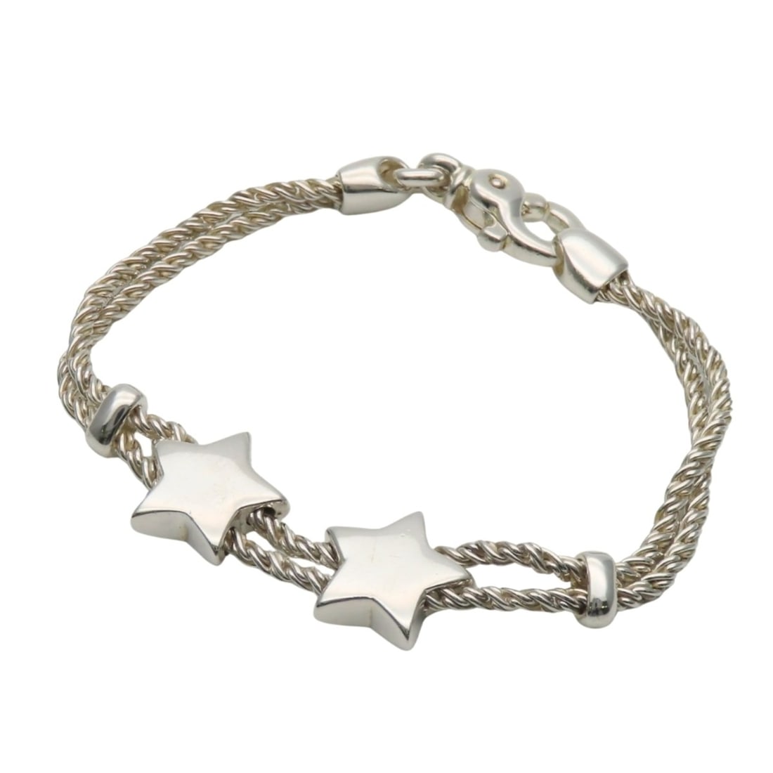 Tiffany & Co. Star Bracelet, SV925, Double Rope, Women's: --- Catalog ---Category: SizeLength: 18.5cm / 7.28''Category: DesignType: Charm braceletColor: SilverGender: WomenMaterial: Silver 925Category: GeneralBrand: Tiffany--- Item List ---Section: Condition