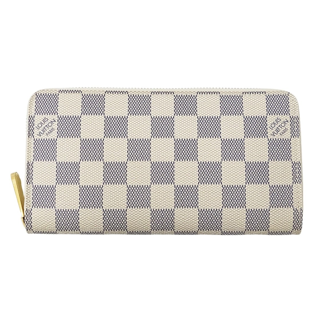 Louis Vuitton Damier Azur Zippy Wallet N60019 Women's Brand Long with Round Zipper, White and Gray (1 of 10)